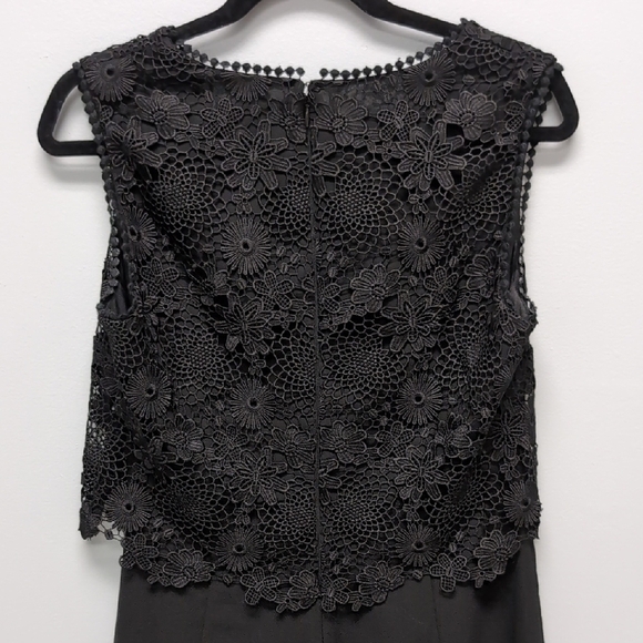 EUC Miss Etam Size Medium Black Sleeveless Midi Dress With Lace - Picture 4 of 5